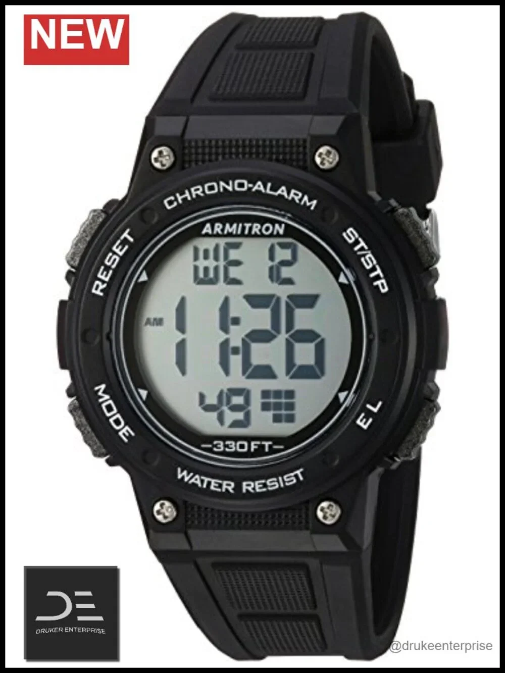 Women's Digital Chronograph Resin Strap Watch, Quartz Movement, Water Resistant